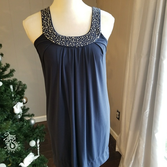 B Darlin Tops - Sleeveless navy blue top